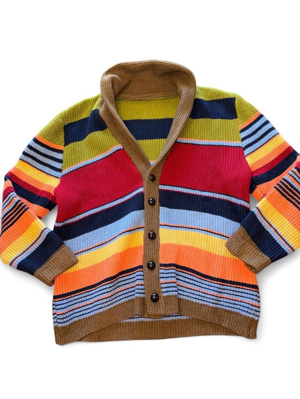 Joe Browns Men's "Sensational Stripe" Multicolored Shawl Neck Cardigan Sweater